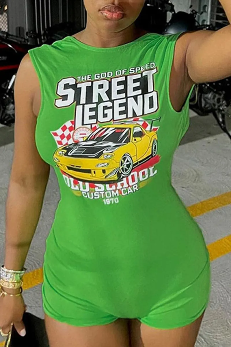 JC336 Sleeveless Graphic Rompers