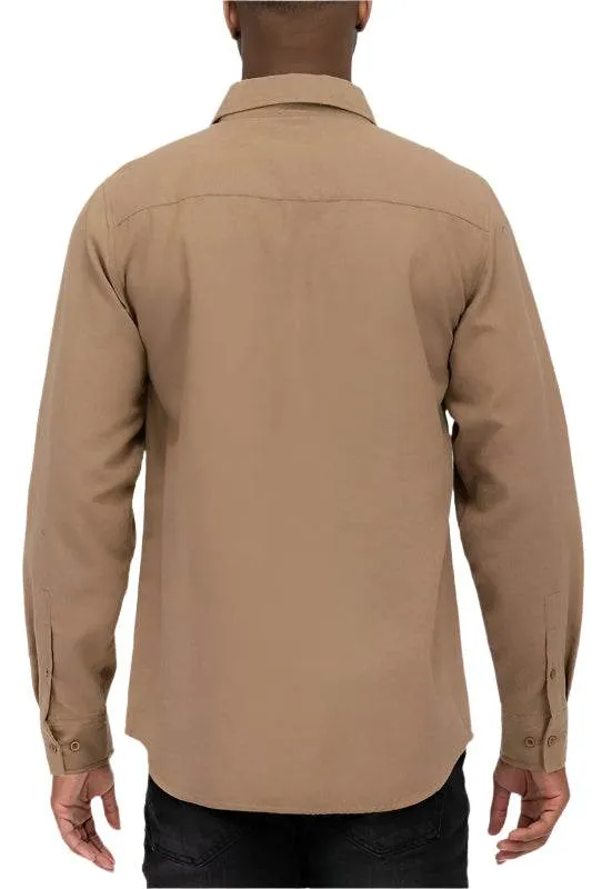 Mens Solid Flannel Shirt 8 Colors